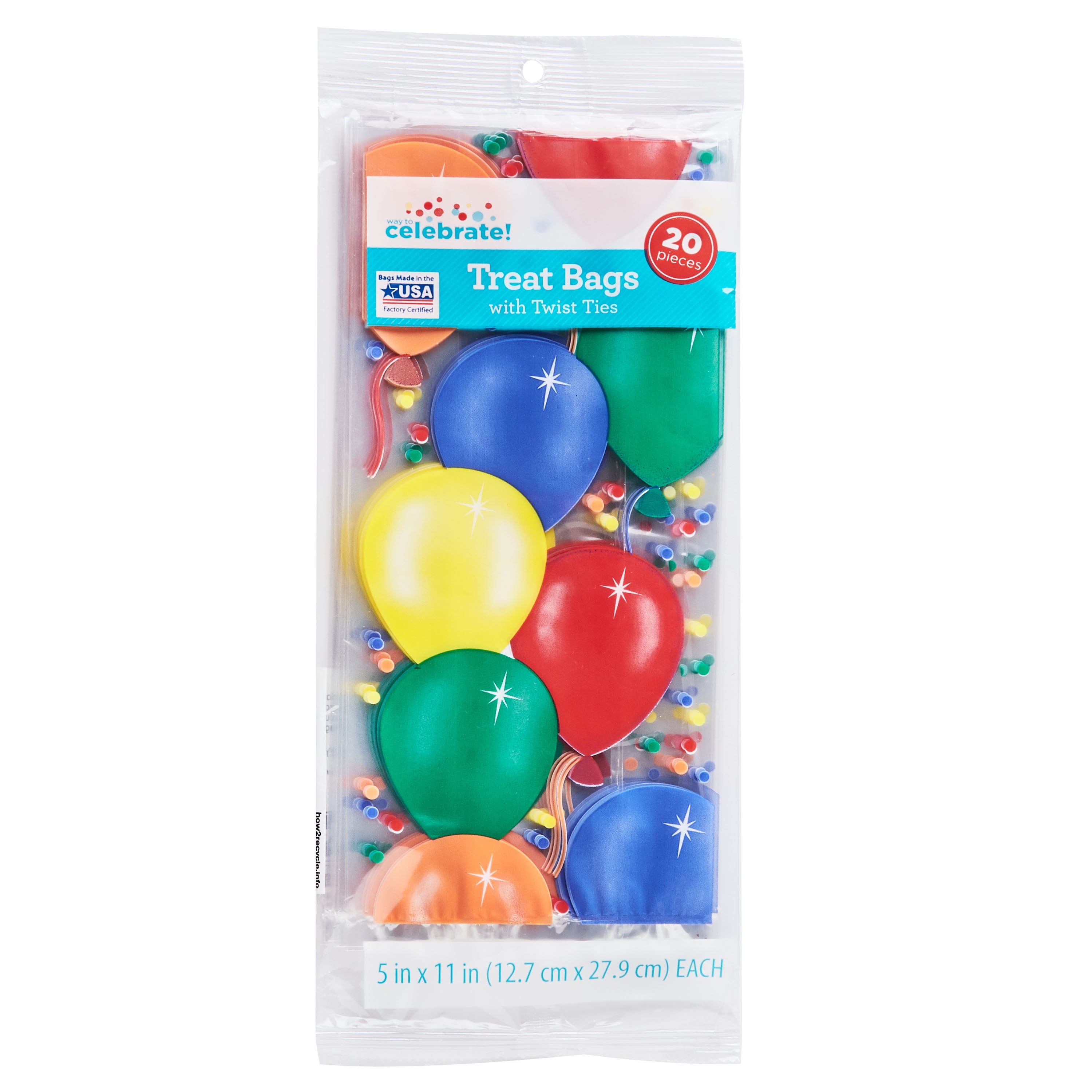 Way To Celebrate Balloons 20 Pk Treat Bag With Twist Ties