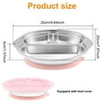 thumbnail image 3 of Ihvewuo Toddler Plates Silicone Suction Stainless Steel Liner Baby Suction Plate Large Capacity Heat Resistant Baby Divided Plate With Silicone Sucker for Babies and Toddlers, 3 of 14