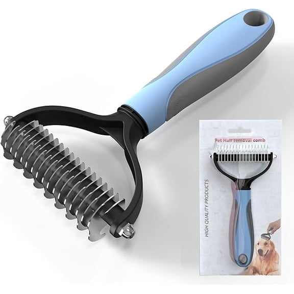Pawmingle Self Cleaning Slicker Brush for Cats & Dogs, 2 Sided Deshedding Grooming for Shedding, Deshedding Hair Brush Puppy for Haired Dogs, Pet Dematting Rakes Pet Supplies Accessories