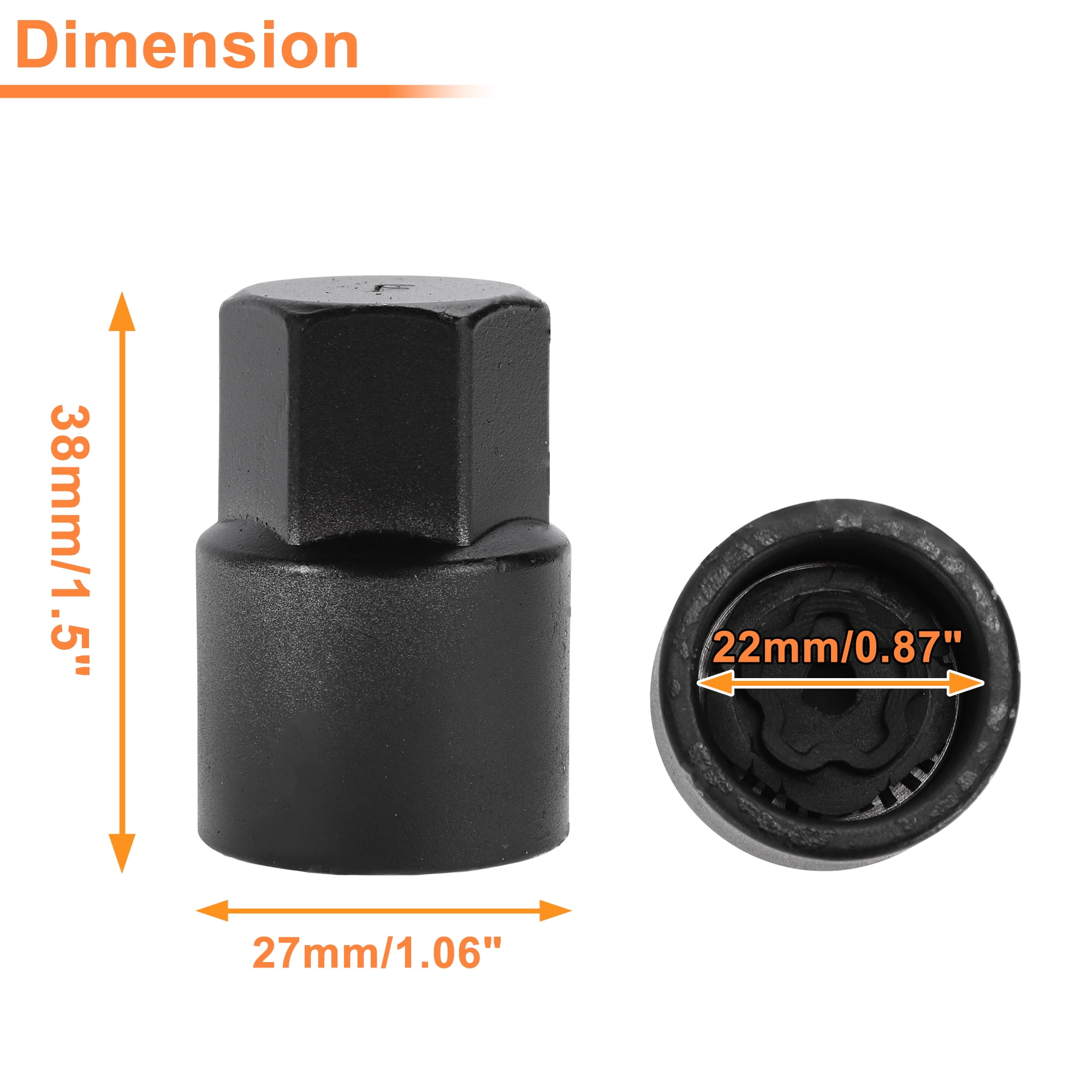 F Wheel Lock Lug Nut for Toyota for Lexus Anti-Theft Wheel Locking Nut Key Socket Removal Tool 1 Pc