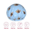 thumbnail image 6 of KLL Brown French Bulldog Pattern Shower Cap & Bath Cap for Women,Reversible Oversized Waterproof Shower Caps for all Hair Lengths,Elastic Reusable Bathing Hair Cap, 6 of 7