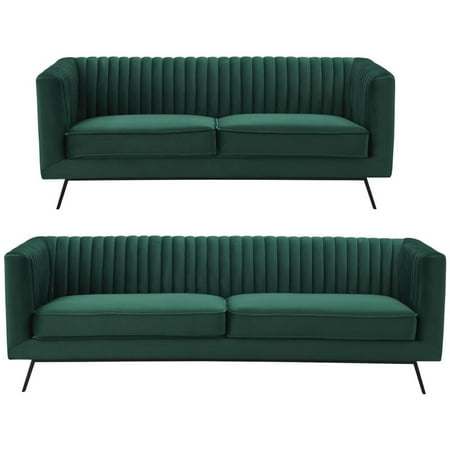UPC 704817010336 product image for Vandam 2-Piece Hunter Green Velvet 3-Seat Sofa and 2-Seat Loveseat | upcitemdb.com