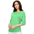 thumbnail image 4 of Made by Johnny Women's Boat Neck 3/4 Sleeve Draped Dolman Top with Side Shirring Premium Shirt XXL MINT, 4 of 6