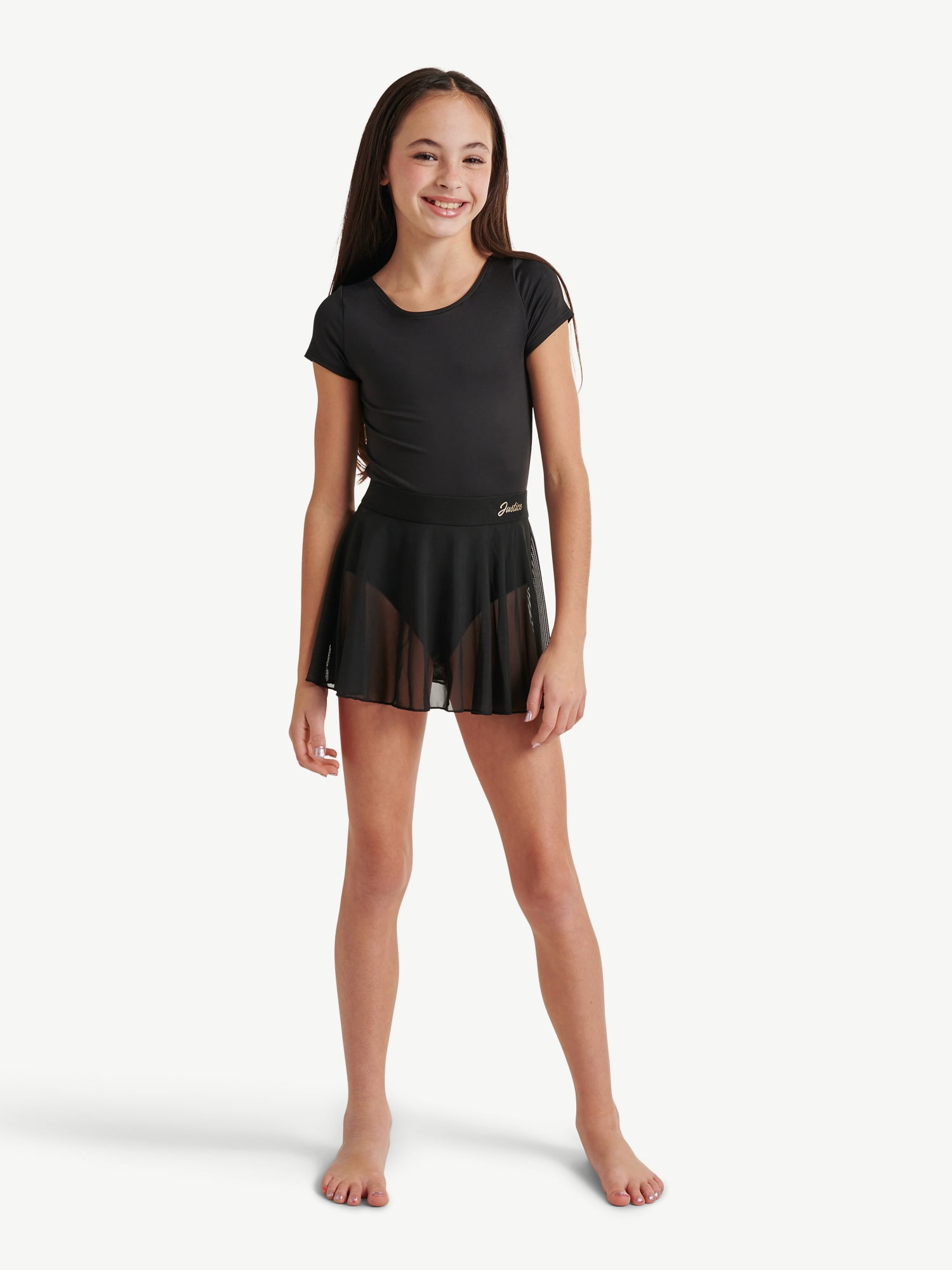 Justice Girls Cap Sleeve Leotard and Dance Skirt, Sizes XS-XL