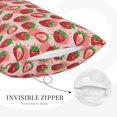 thumbnail image 3 of Lsque Cute Strawberry Pattern Pillow Case – Soft & Cozy Throw Pillow Cover, Hypoallergenic Cushion Case for Sleeping Women with Envelope Closure-, 3 of 6