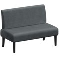 thumbnail image 6 of Yaheetech Corduroy Armless Loveseat with Strong Rubberwood Legs & USB Ports, Dark Gray, 6 of 7
