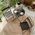 thumbnail image 2 of LAUSAINT HOME Ensemble Bistro d'Extérieur 3 Pcs avec Table et 2 Chaises, Noir, 2 of 8