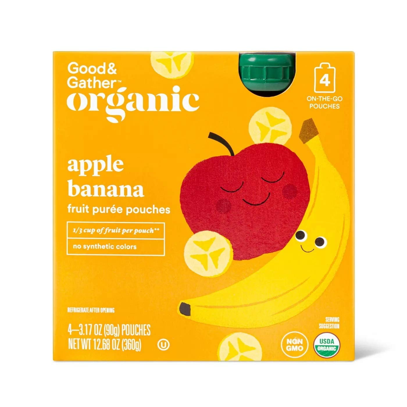 Good & Gather Organic Apple Banana Fruit Squeezers 4ct 12.68 OZ