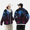 thumbnail image 4 of Fotbe Futuristic Purple Panther Chaqueta con Protección Solar UPF 50+ para Hombre y Mujer, Camisa con Capucha y Bolsillos-Large, 4 of 7