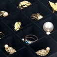 thumbnail image 4 of 24 Grids PU Velour Leather Multipurpose Jewellery Storage Box Ring/Earrings/Necklace Tray, 4 of 6