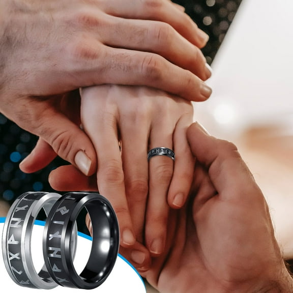 Rings for Women New Hand Decoration Lun Runwen Patch Titanium Steel Men's Ring Valentine's Day & Mother's Day Gifts,Rings-Size 10