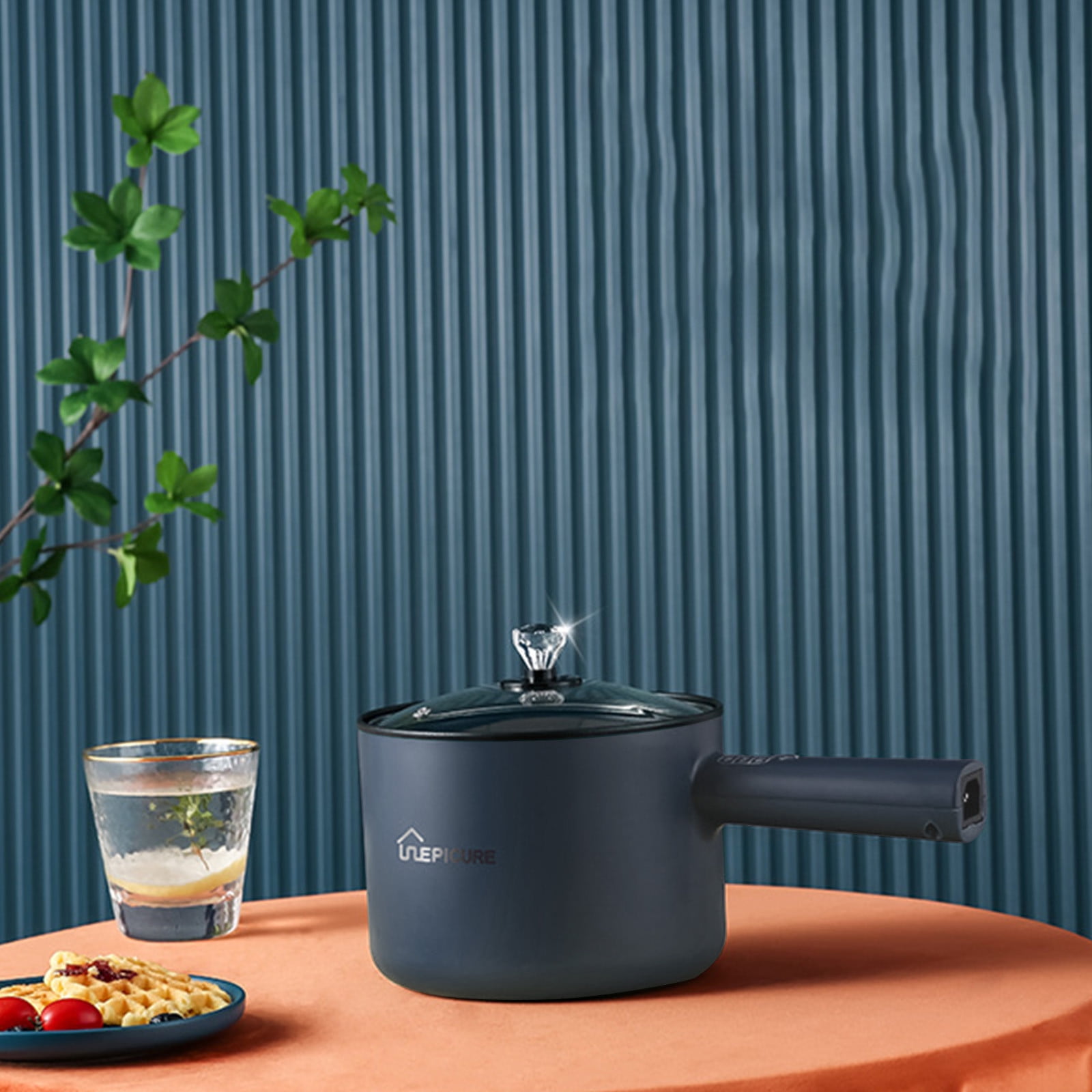 Multifunction Cooker, Household Hot Pot, Two Temperature Levels, Electric Rice Cooker Student Dormitory Mini Non-stick Pan Pots (Blue)