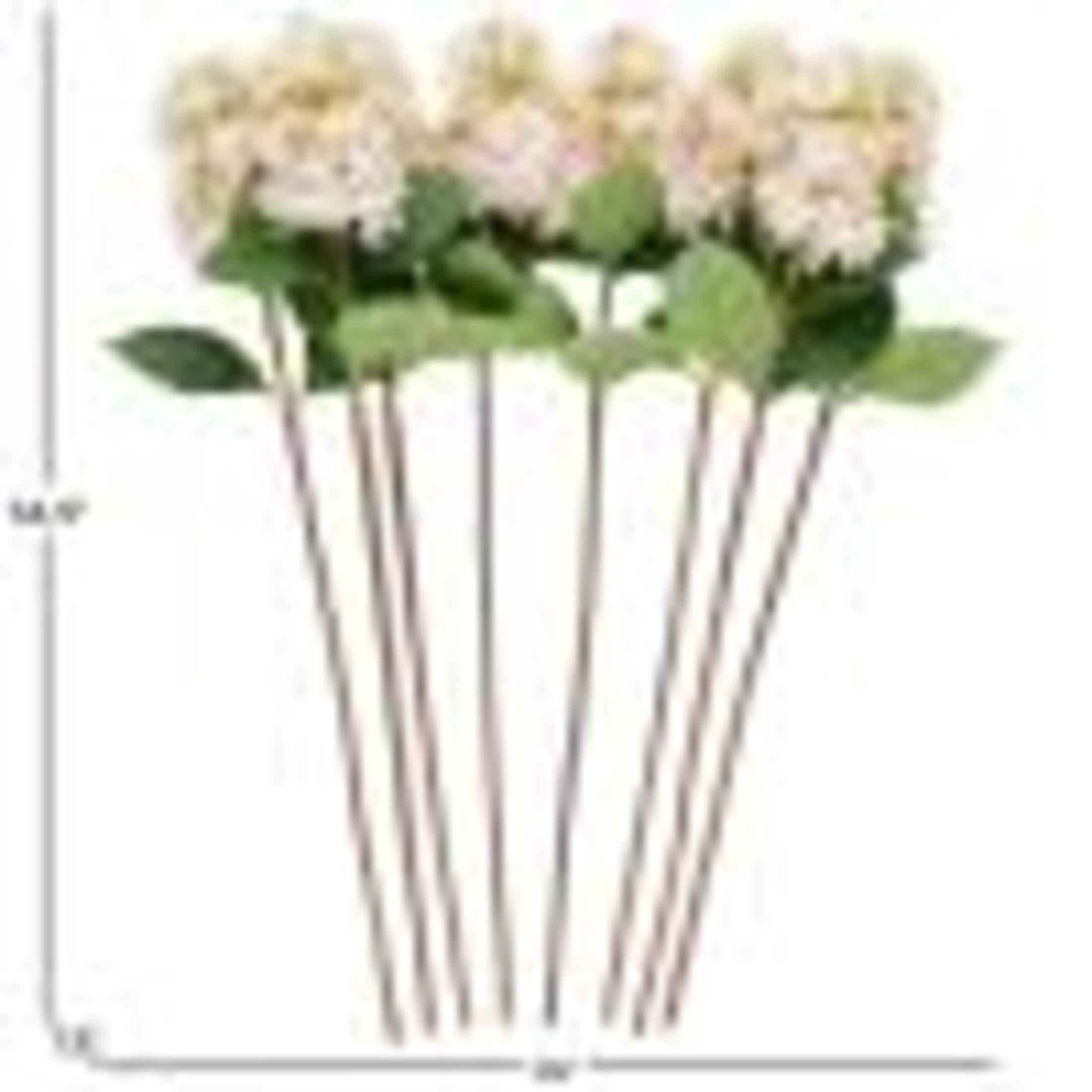 35" Plastic Floral Tall Hydrangea Artificial Flower Stem, by DecMode (8 Count)