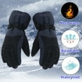 thumbnail image 2 of Likimi Toddler Kids Boys Girls Gloves Color Block Thick Waterproof Thermal Gloves Fall Winter Ski Gloves Size 4-7 Years Black, 2 of 6
