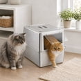 thumbnail image 2 of XXL Stainless Steel Litter Box, Metal Cat Litter Box with Lid for Large Cats & Multiple Cats, Odor Control, Anti-Leak & Easy Clean, Rectangle Lid, 2 of 7