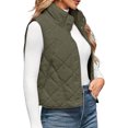 thumbnail image 4 of Women Cropped Lightweight Jacket Sleeveless Button Down Puffer Vest, 4 of 6