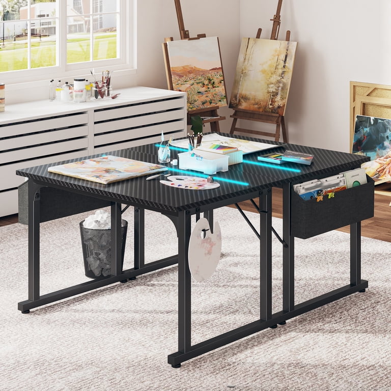 Romorgniz 32" Computer Desk with LED Lights, Black photo 5