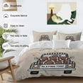 thumbnail image 3 of Rugby Car 4 Piece Duvet Cover Set Twin Size Fall Y'all Playing Time Fallen Leaves Vintage Linen Soft Bedding Set Comforter Cover, 1 Duvet Cover 1 Flat Sheets and 2 Pillowcases, 3 of 9