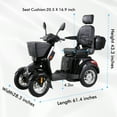thumbnail image 6 of Xlluproid All Terrain Mobility Scooter,Heavy-Duty 4 Wheel Mobility Scooters 500lbs Capacity -800W,Handicap Scooters for Seniors & Adults Travel,Elderly,Remote Key,Black, 6 of 11