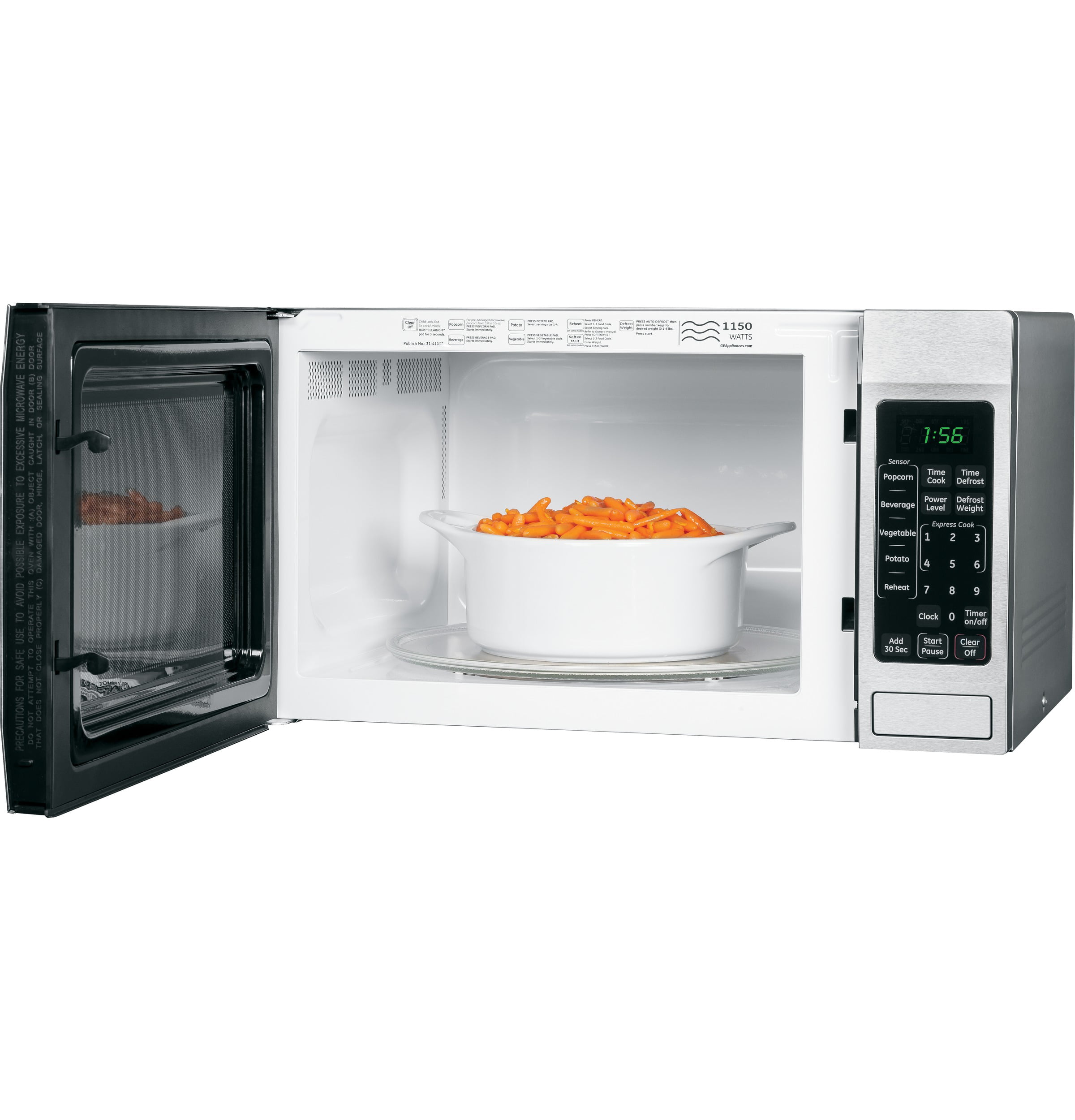 Ge 1 6 Cu Ft Countertop Microwave Oven Stainless 1150 Watts