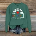 thumbnail image 2 of Holzkary Teacher Sweatshirt for Women Sweatshirt for Fall Winter Tops Oversized Tshirts Round Neck Colorful Teacher Crewneck Sweatshirt Teach Long Sleeve Pullover Shirt Tops Green Xl, 2 of 5