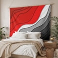 thumbnail image 3 of Red Black Ombre Tapestry for Bedroom Wall Hanging Tapestry, Modern Geometric Abstract Aesthetics Cream Ceiling Backdrop Tapestries Poster Blanket Wall Decor for Teens Room Living Room Dorm 59" x 90", 3 of 8
