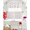 thumbnail image 6 of Pink Plaid Bow Kitchen Curtains Valances and Tiers Set of 3, 36 Inch Length Tier Curtains and Valance Rod Pocket Valance Curtains Set for Kitchen Bathroom Small Windows, 6 of 8
