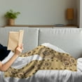 thumbnail image 3 of Letter W Soft Flannel Fleece Throw Blanket, Steampunk Style Automated ABC Uppercase W Gears Structure Worn Look Print, Cozy Plush for Indoor and Outdoor Use, 60" x 80", Sand Brown, by Ambesonne, 3 of 5