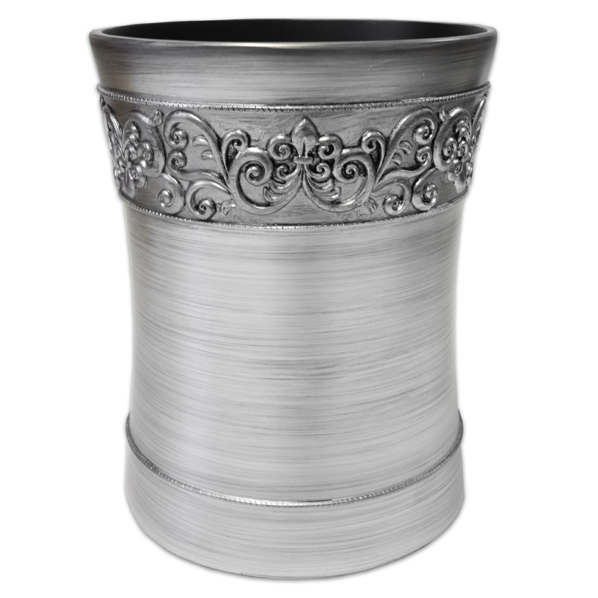 Popular Bath Murano Bathroom Resin Waste Basket Trash Bin Silver