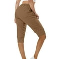 thumbnail image 6 of ABATAB Women's Capri Pants Solid Loose Fit Capris Lounge Drawstring Elastic Waist Capris with Side Pockets, 6 of 7