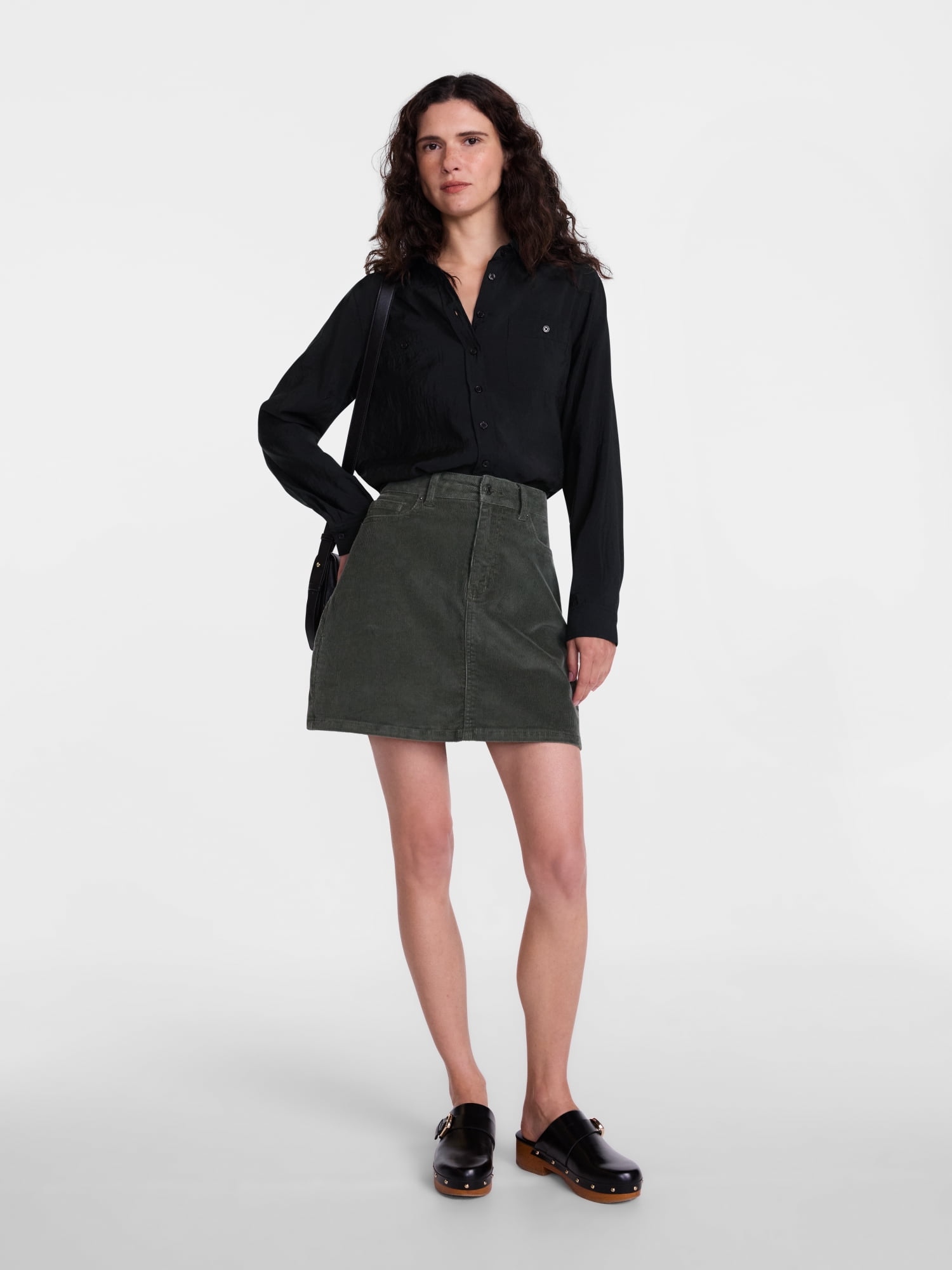 Scenario Women's Tie Waist Utility Shirt with Long Sleeves, Sizes XS-XXXL