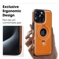 thumbnail image 5 of Ancove for iPhone 14 Case with Ring Holder Kickstand,[Compatible with Mag Safe]Magnetic Shockproof PU Leather Case Cover for Apple iPhone 14,Brown, 5 of 6