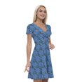 thumbnail image 1 of Women’s A Line Floral Summer Dress, Retro Triangle Arrangement, Cross Wrap V Neck, 6 Sizes, by Ambesonne, 1 of 2