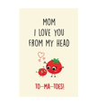 thumbnail image 2 of KUNPENG Mother Day Gifts, Birthday Card for Mom, Funny "I Love You From My Head To-Ma-Toes" Pun Mothers Day Card, Cute Tomato Illustration Greeting Card for Mommy, Cream, 2 of 5
