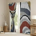 thumbnail image 3 of Feelyou Adult Abstract Geometric Blackout Curtains Set of 2 (52x84 Each), Mid Century Minimalism Window Curtains, Grey Red Yellow Curtains and Drapes, Black Out Curtains Decor, 3 of 6