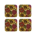 thumbnail image 2 of Balery 4 Pcs Sunflowerleather Coasters Set, Drink Table Cup Coasters For Living Room Kitchen Coffee Decor, 2 of 9