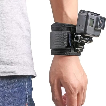 360 Degree Rotatable Action Camera Wrist Arm Ankle Strap Mount Compatible with GoPro Hero Series, DJI, AKASO, EKEN, Yi & Apeman Cameras