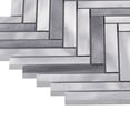 thumbnail image 5 of Sample - Gray Aluminum Metallic Metal Herringbone Mosaic Tile Kitchen Bath Backsplash, 5 of 6