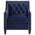 thumbnail image 3 of Bowery Hill Fabric Upholstered Diamond Stitch Accent Arm Chair in Navy Blue, 3 of 10