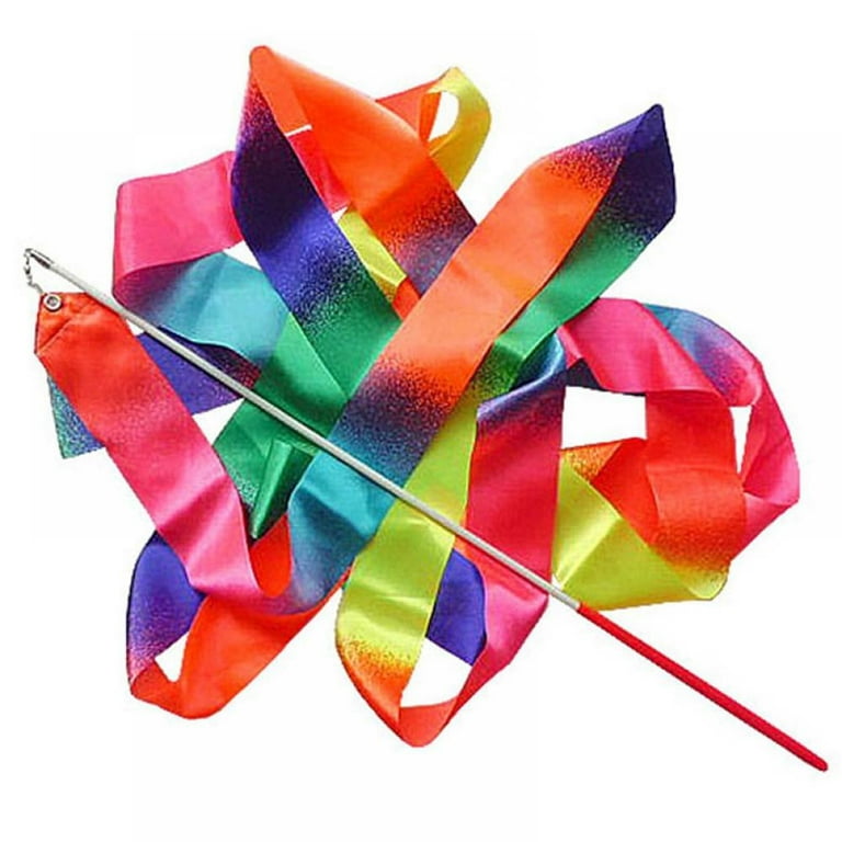 Yirtree 4M Dance Ribbons Rainbow Streamers Rhythmic Gymnastics