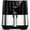 Black and Silver, variant on Uten 1500W 5-in-1 Oilless Air Fryer, 4.2 Quart Family Size Oilless Cooker with Non-Stick Basket for Quick Healthy Meals, Easy to Use & Clean, White