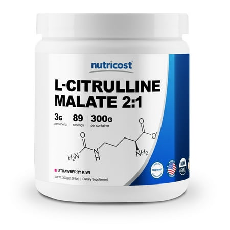 Nutricost L-Citrulline Malate 2:1 300 Grams (Strawberry Kiwi) - Gluten Free &