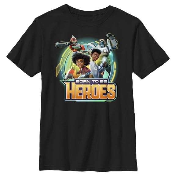 Boy's Transformers: EarthSpark Born To Be Heroes Graphic Tee Black Small