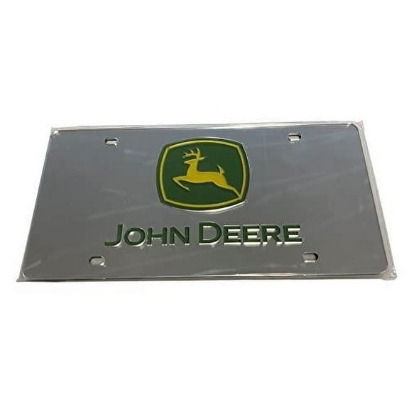 John Deere Silver Trademark Logo License Plate - LP79739