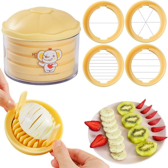 4 In 1 Multifunctional Stainless Steel Food Slicer For Hard Boiled Eggs And Fruits Efficient Kitchen Cutting Tool With Secure Storage