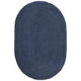 thumbnail image 2 of Indian Handmade Braided Pure Navy Blue Jute Area Rug 5 x 7 Feet Oval (152 cm x 213 cm), Floor Decor Rugs/Carpet, 2 of 5