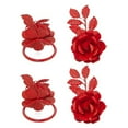 thumbnail image 2 of Classy R Us LLC Rose Napkin Rings Set of 4 Red, 2 of 4