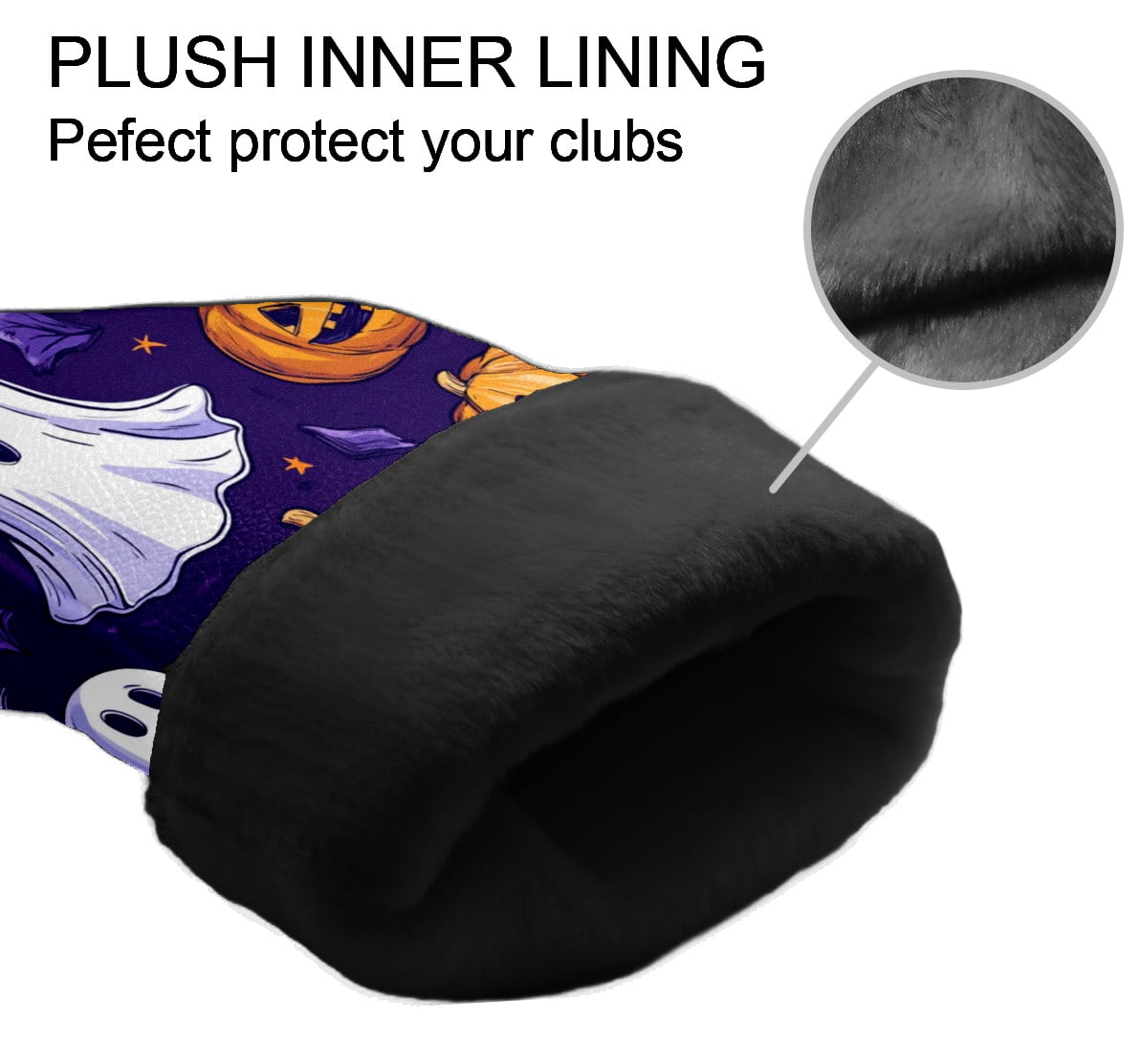 Golf Club Covers PU Leather Waterproof Head Covers for Fairway Woods Hybrids Halloween Party