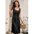 thumbnail image 4 of Vestido de verano Dokotoo 2025 sin mangas con cintura fruncida negro, 4 of 6
