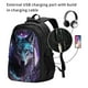 thumbnail image 2 of Fotbe Purple Sky Wolf Mochila con Estampado y Puerto USB para Hombre y Mujer, Mochila Antirrobo, Mochila de Viaje, Mochila Escolar, Mochila Universitaria, 2 of 7